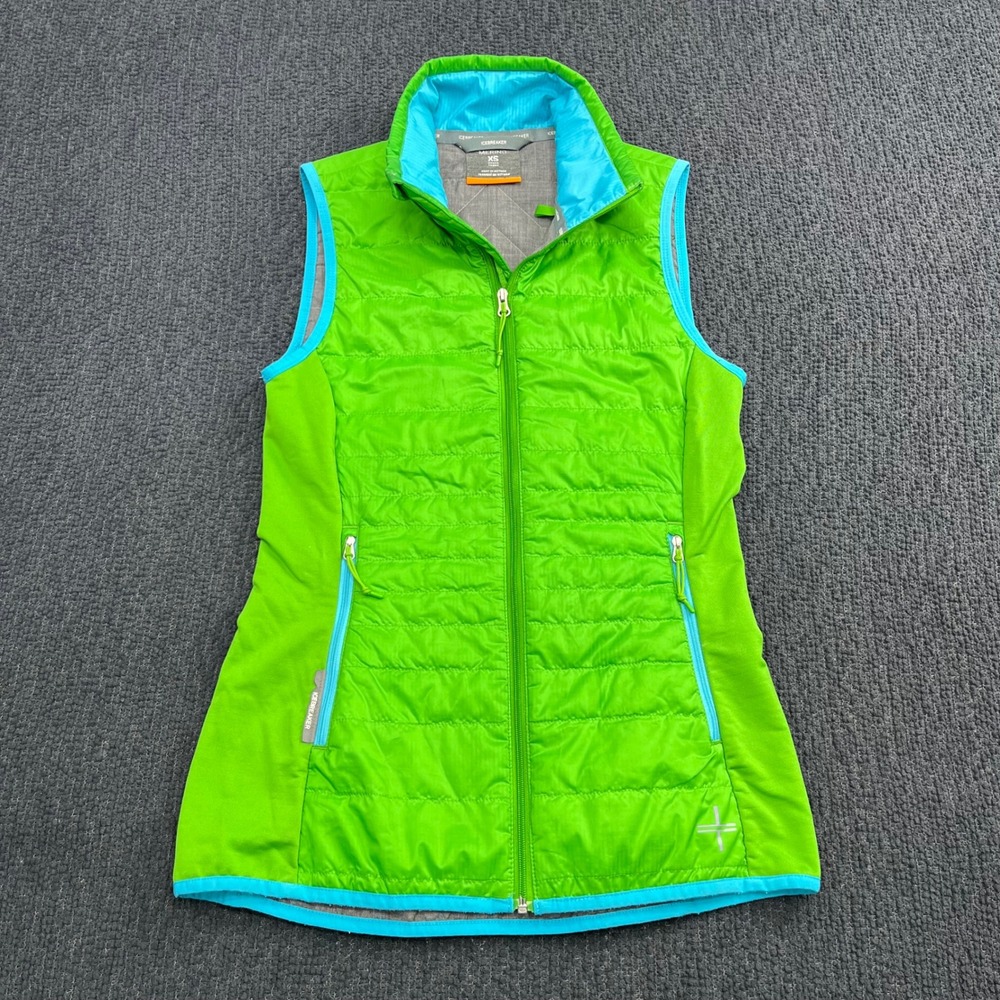 Icebreaker MerinoLOFT Vest Womens XS Green Merino Wool Insulated Puffer Full Zip